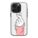 Pink Finger Heart Clear Case