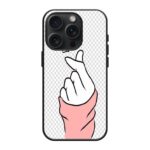 Pink Finger Heart Clear Case