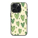 Green Heart Pattern Silicone Case