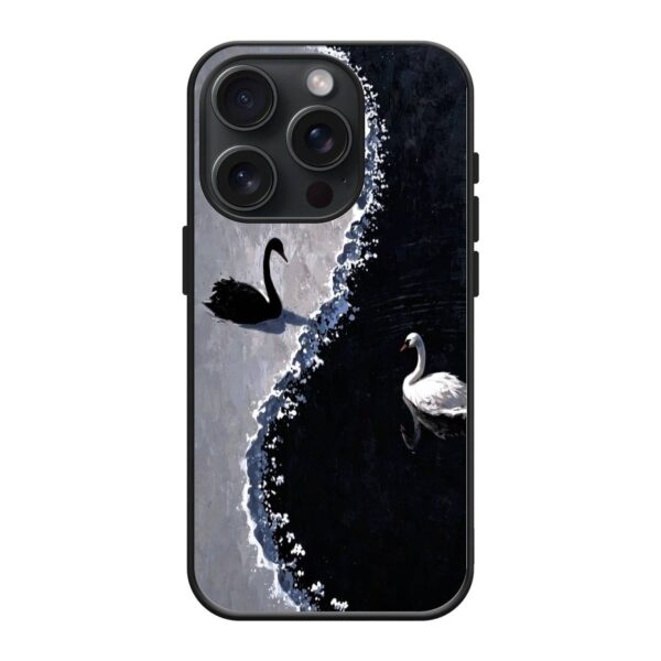 Yin Yang Swan Moon Glass Case